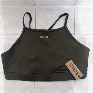 NWT NOBULL Olive High-Neck Razorback Sports Bra Size XXL p2p 17”